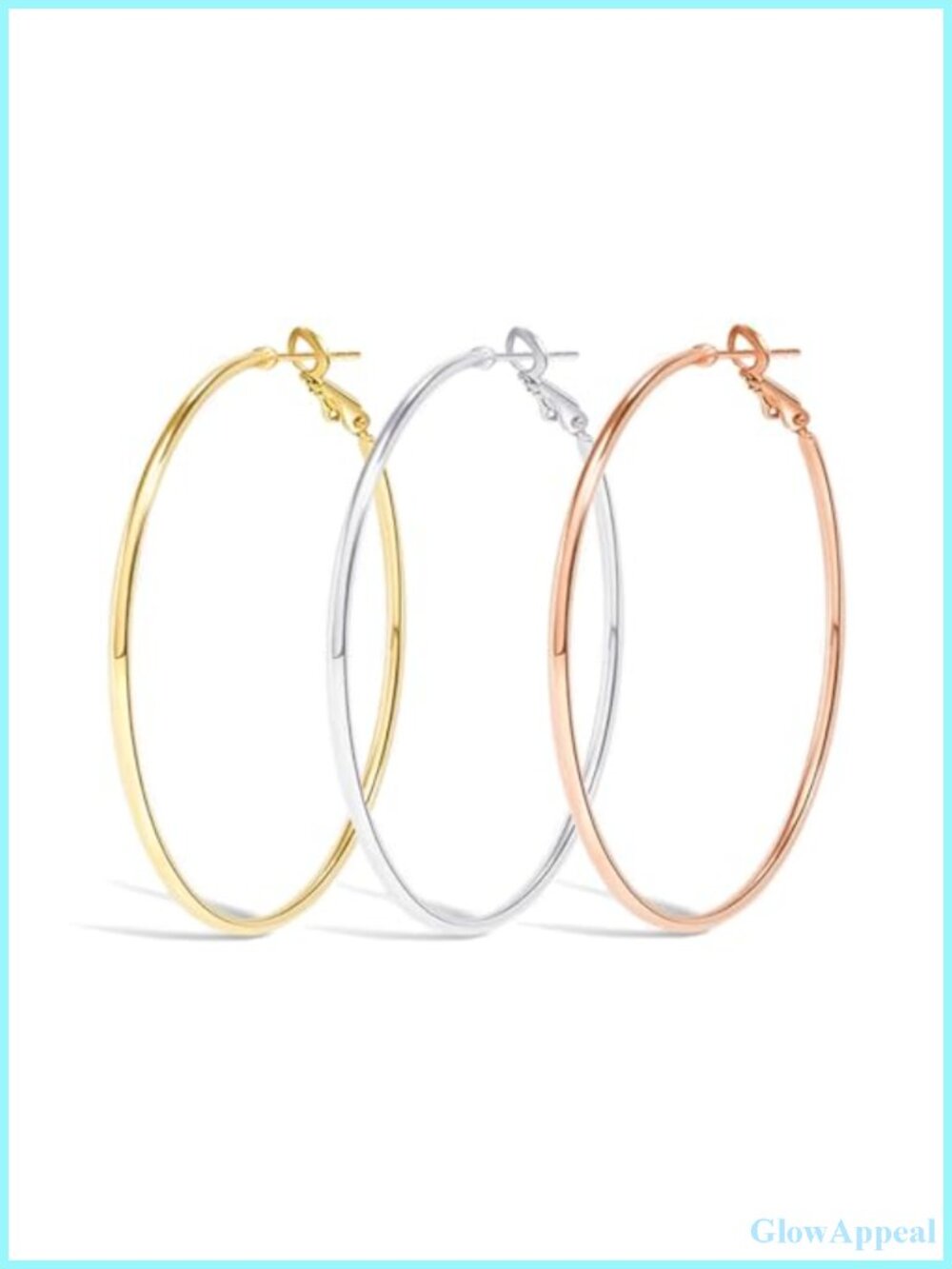 Big Hoop Earrings Set Gifts for Women 14k Gold Plated Hypoallergenic 60mm